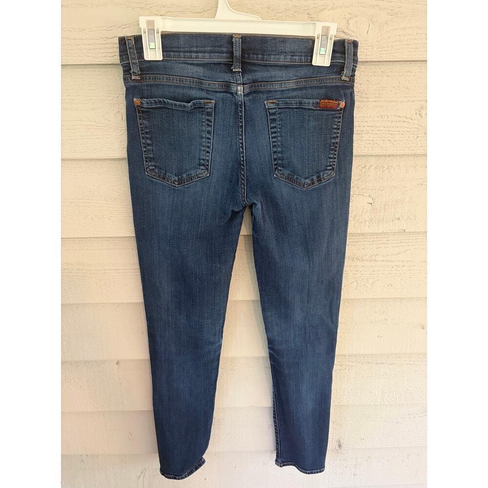 7 For All Mankind The Slim Cigarette Jeans Distressed Medium Wash Size 28 - Picture 8 of 11
